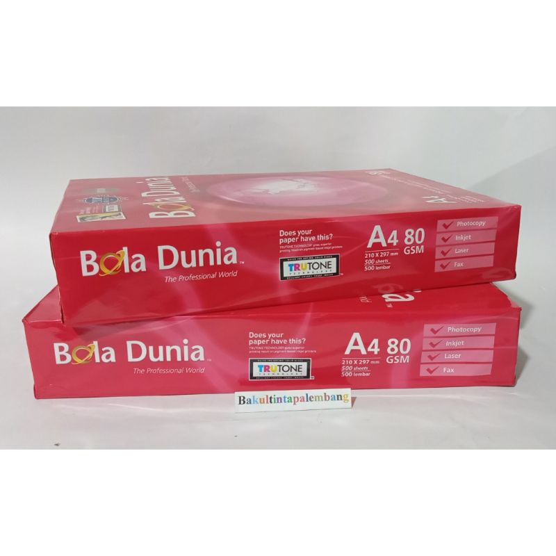 

Kertas A4 Bola Dunia 80 Gsm