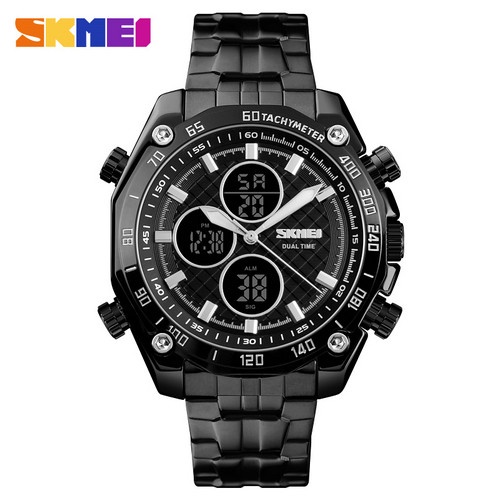 SKMEI 1302 Jam Tangan Pria Digital Analog Tali Stenlis WATCHKITE WKOS