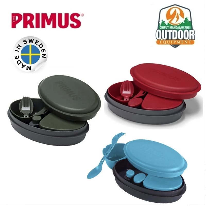 Primus Meal Set Green Tempat Makan Gelas Mangkuk Sendok Garpu Outdoor