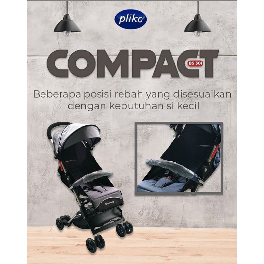 Makassar NEW Promo Stroller Pliko Compact 301 Cabin Size + Tas Stroller / Kereta Dorong