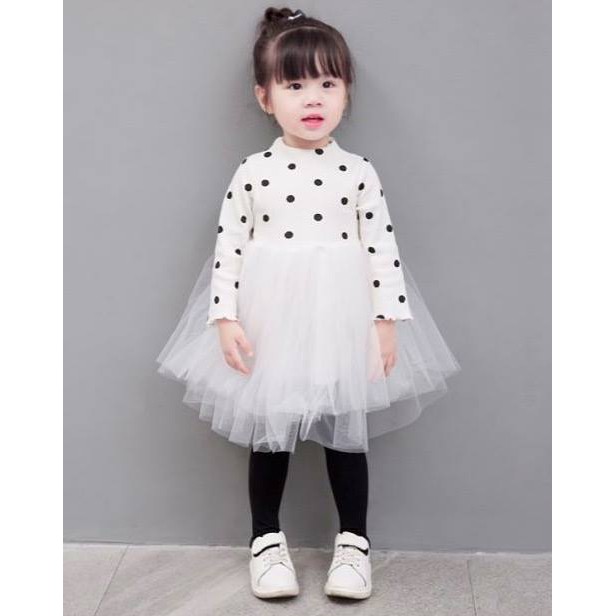 DRESS TUTU POLKA PINK /BLACK /WHITE