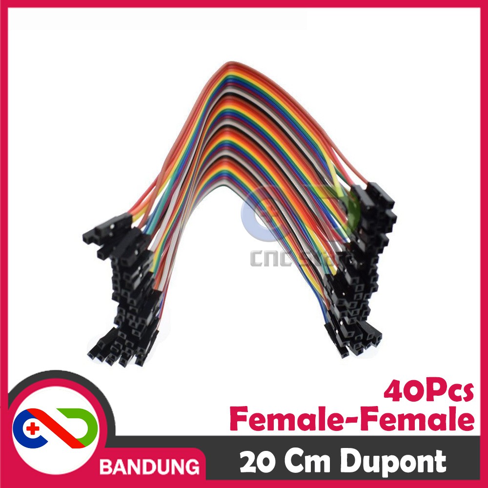 40PCS JUMPER CABLE KABEL 20CM FEMALE TO FEMALE DUPONT