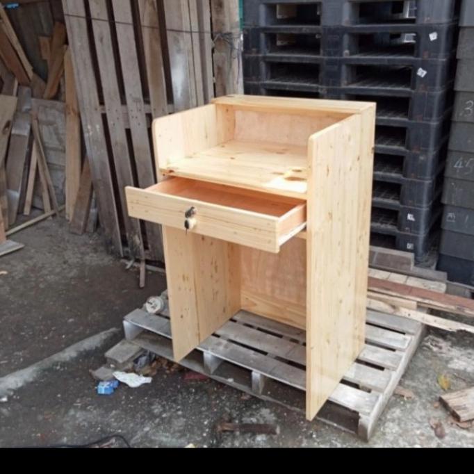meja kasir kayu / meja kasir minimalis murah / meja kasir kecil /mini stock ada