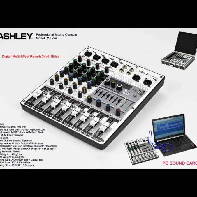MIXER AUDIO ASHLEY M FOUR 4CH FREE KOPER ( USB,RECORDING,BLUETOOTH )