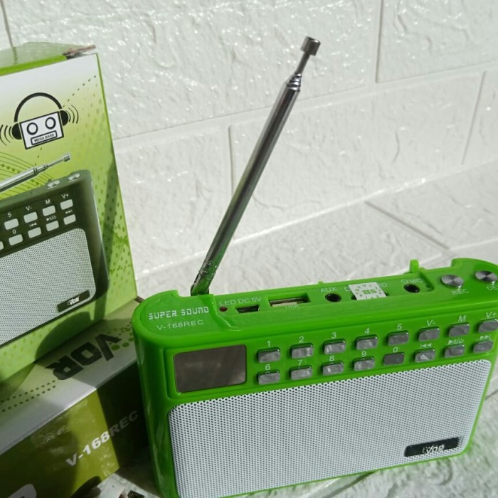Speaker Rekam Record Suara Radio FM AUX VDR 168 Rec