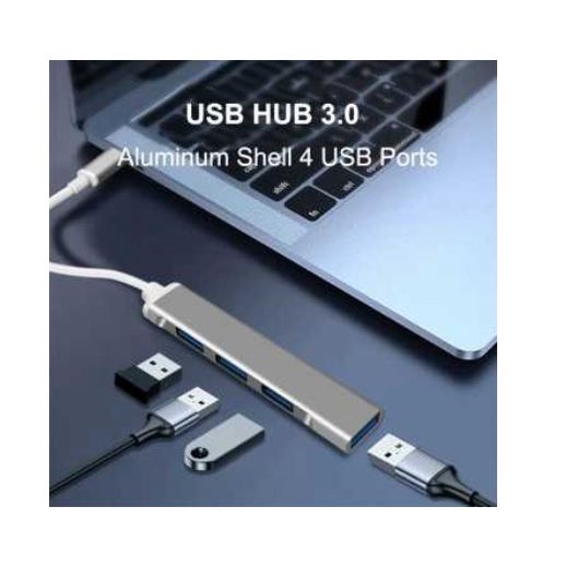 Type c to usb A 3.0 hub X-Leo 4 port 5Gbps slim aluminum XL5011 - Terminal usb-c XLeo XL-5011