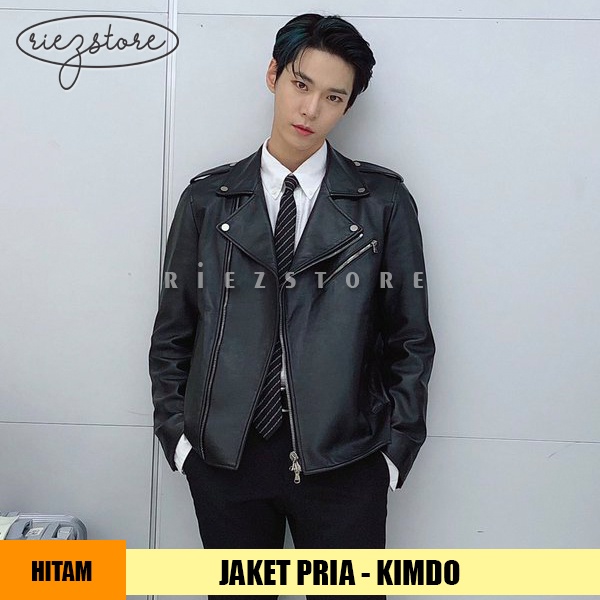 RZS x KIMDO - Jaket Pria PU Leather Premium Original Semi Kulit Sintetis Doyoung NCT 127 KPOP Korea 