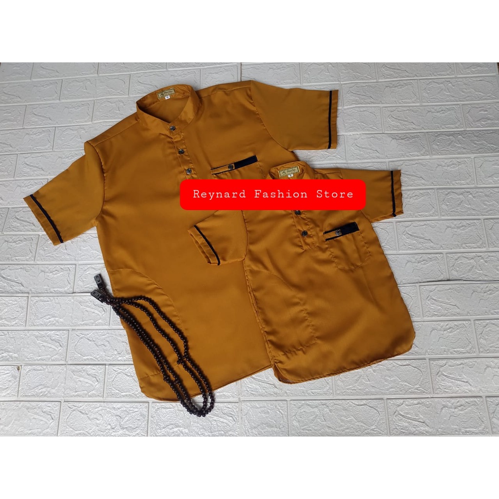 Baju koko couple anak ayah batik songket / Baju muslim Koko seragam keluarga