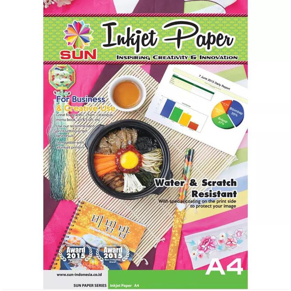 

Kertas Sertifikat A4 - SUN Next Generation Inkjet Paper 235 Gsm Double Side A4
