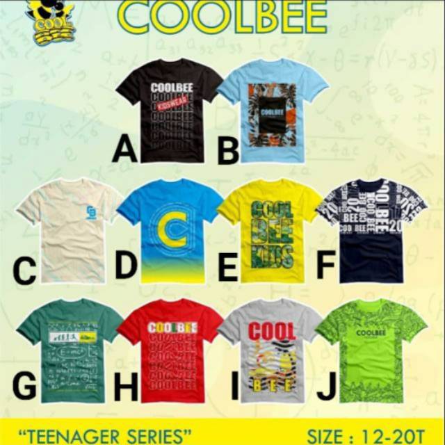 12-20thn KAOS COOLBEE TEENAGER / KAOS ANAK TANGGUNG