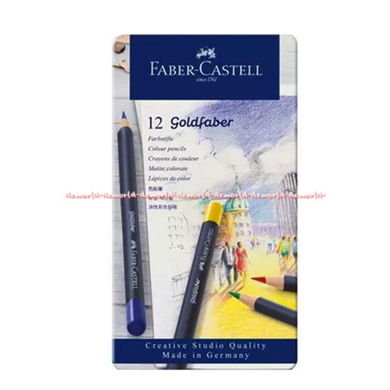 Faber Castell 12 Goldfaber Pencils Pensil Warna Peralatan Menggambar