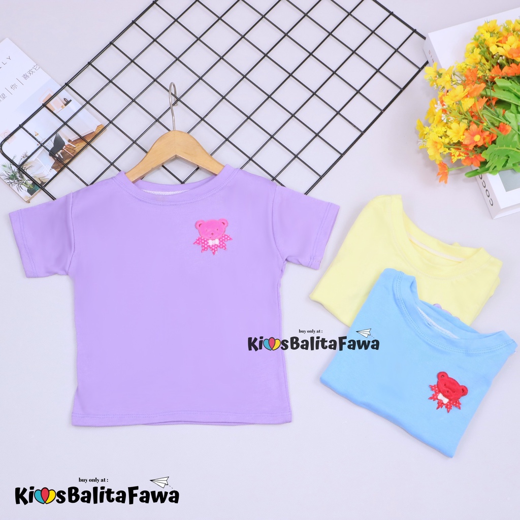 Lolipop Shirt uk 1-2 Tahun / Kaos Anak Perempuan Kids T-Shirt Polos Lengan Cewek Blus Baju Import