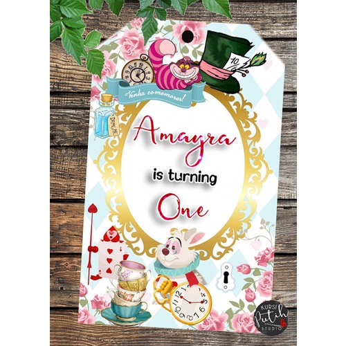 

Gift Tag / Birthday Card Tag / Ucapan Ultah Anak tema Alice In The Wonderland