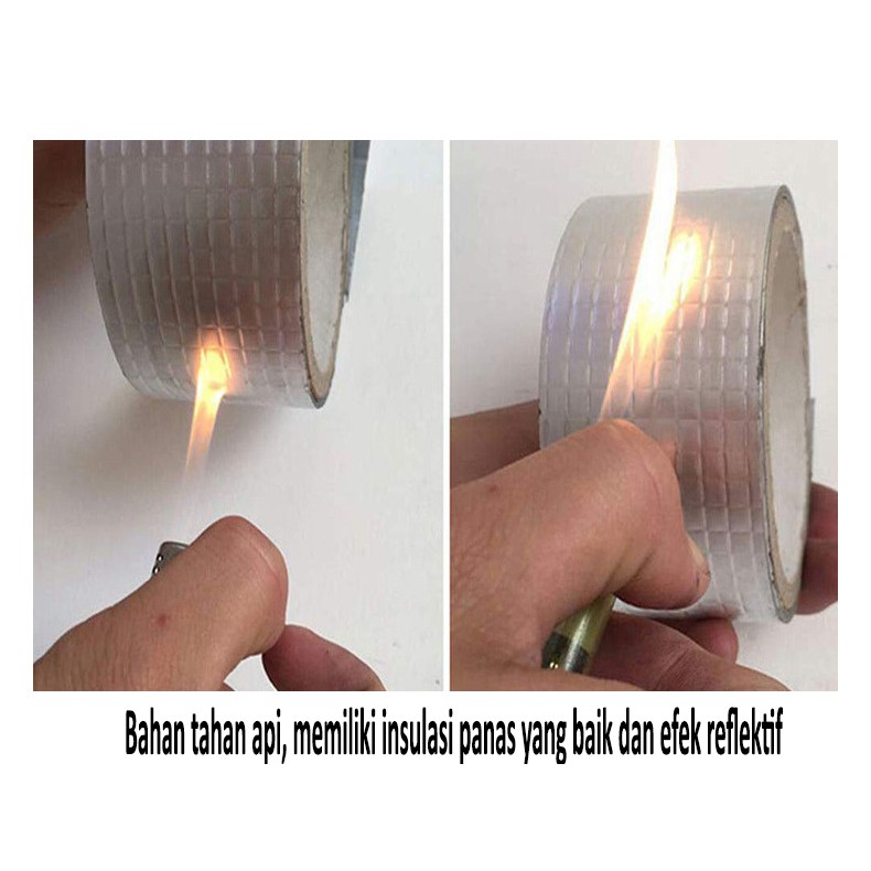 Lakban Anti Bocor Aluminium Foil Tape Tahan Panas Waterproff Taperoff 5 cm x 5 m