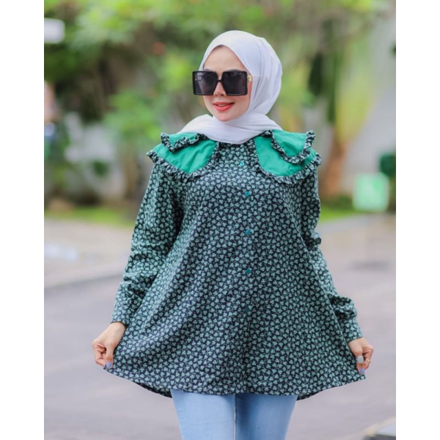BLOUSE BUNGA IJO ORIGINAL BY ATHAYAA ATASAN WANITA