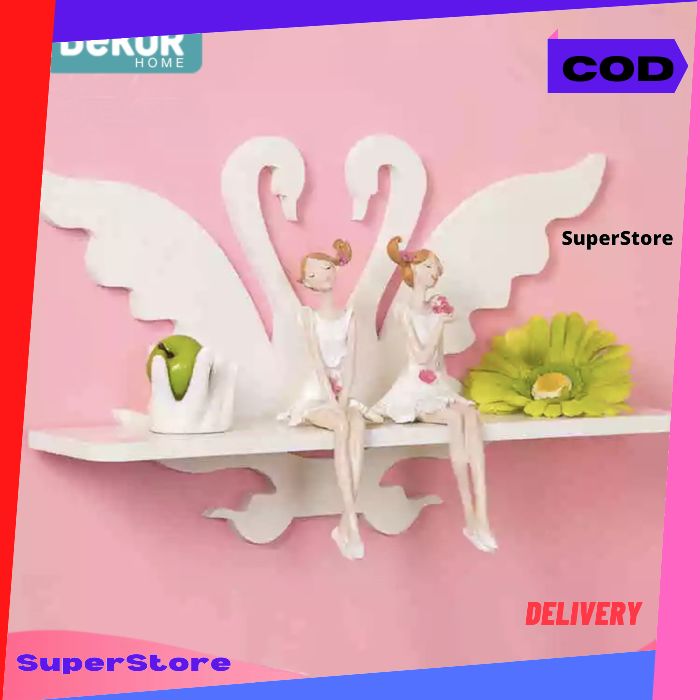 Rak Dinding Tempel Minimalis Vintage Terbaru Motif ANGSA Unik Hook Kekinian Waterproof Tahan Air Mur