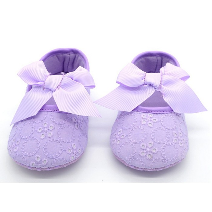 Sepatu Prewalker Sepatu Prewalker Bayi Perempuan Pita Ungu Berkualitas