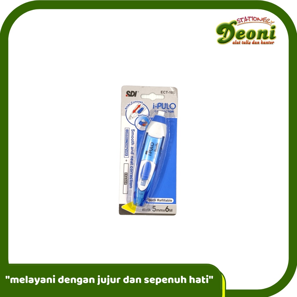 

SDI ECT-105 Correction Tape 5mm X 6M iPulo + Eraser