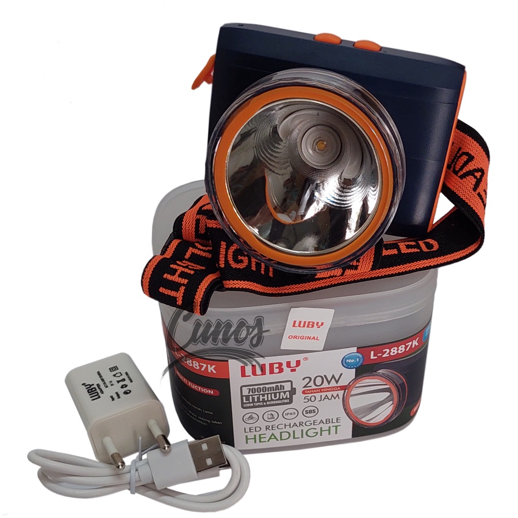 BISA COD - Senter Kepala 20W Led Kuning Luby L-2887K Murah Berkualitas