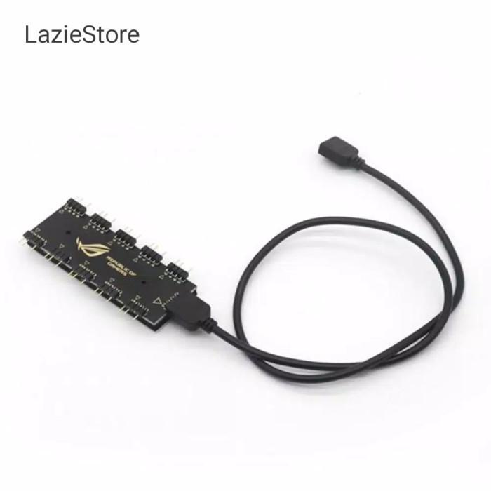 Fan Hub RGB 4 Pin to 10 Way 4 Pin 12V Splitter Fan & LED Strip PC CPU