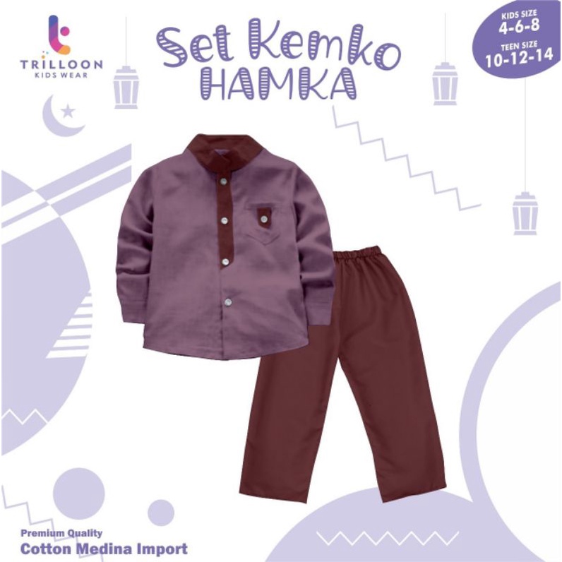 trilloon kemko set setelan koko lengan panjang untuk anak laki laki