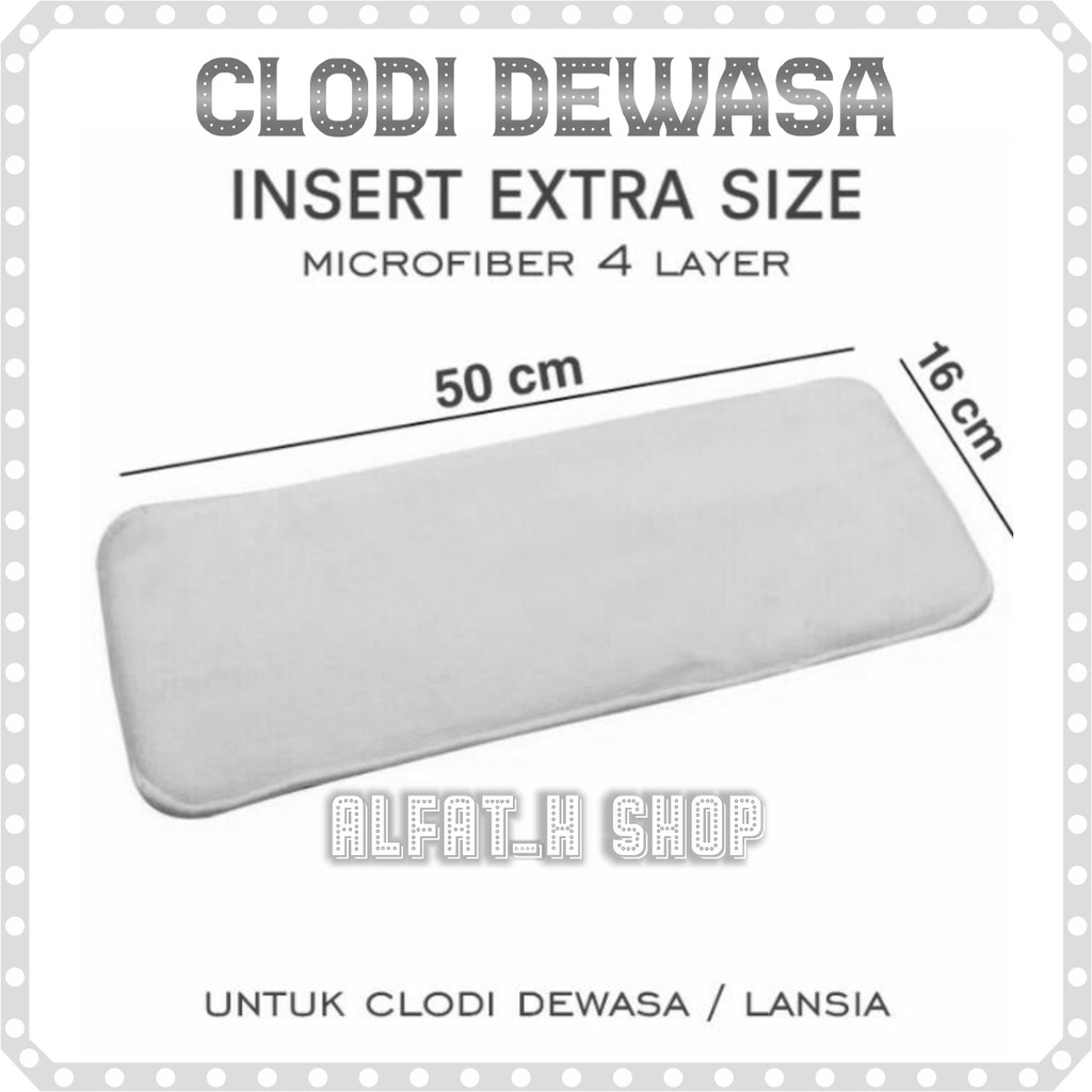 Insert Clodi Lansia / Dewasa 4 Layer / 4 Lapis Bahan Microfiber
