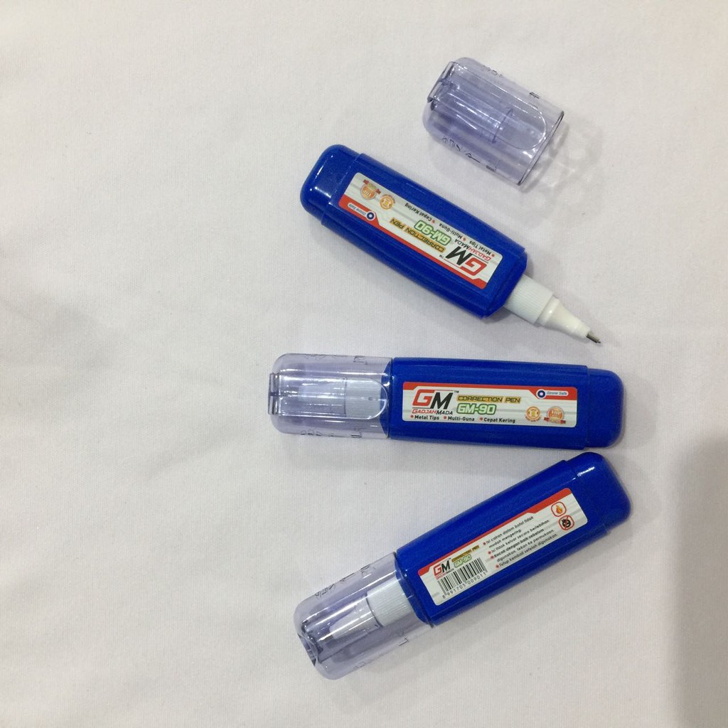 6 PCS ALAT TULIS TIP EX CAIR CORRECTION PEN GM90 BOTOL BIRU