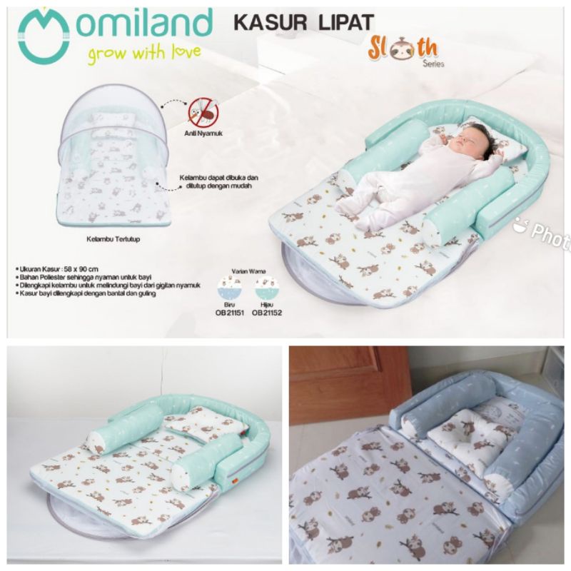 Kasur  bayi bumper  lipat + kelambu Omiland all varian