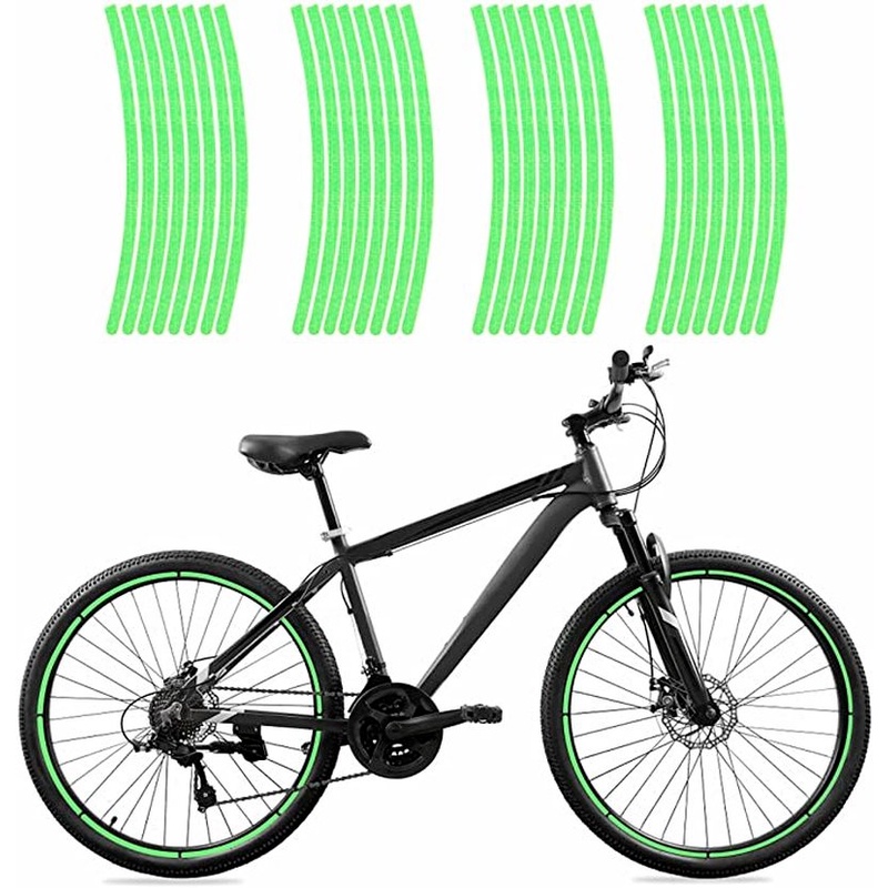 [1Pc Pack Cycling Fluorescent Bike Reflective Stickers] [Motorcycle Bike Body Rim Wheel Stripe Tape] [Safety Decor Sticker Bike Accessories]