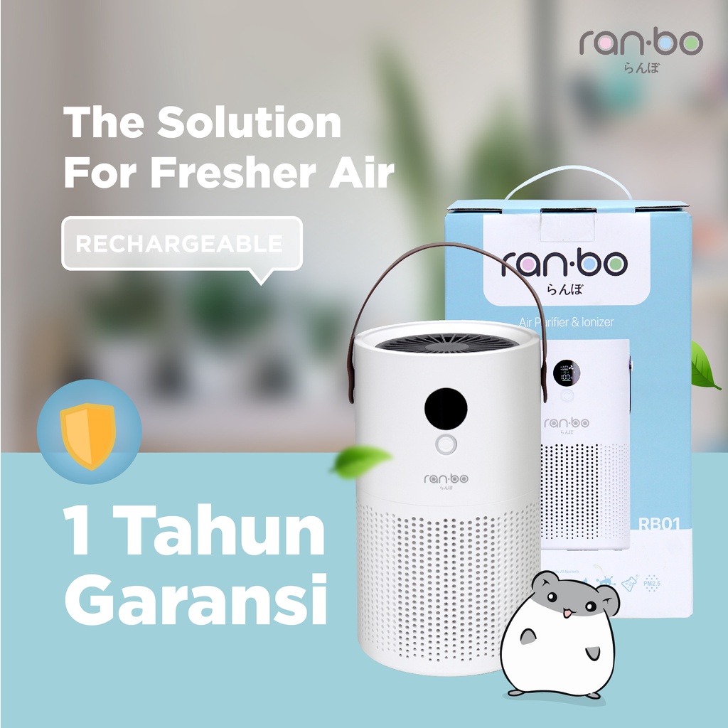 Ranbo Portable Air Purifier &amp; Ionizer (Rechargeable) HEPA13 Filter