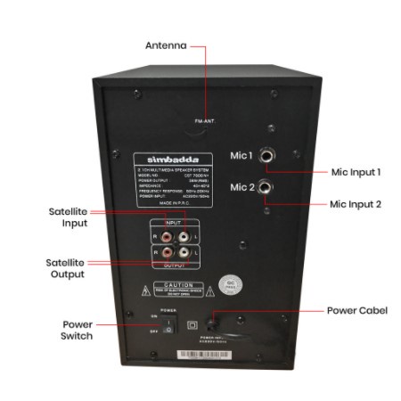 Speaker Bluetooth Simbadda CST 7000N+ Subwoofer Bass Power LED Display