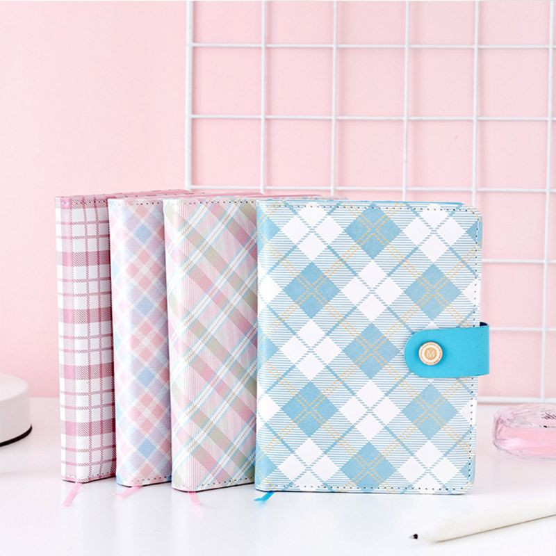

Ongkir Gratis ya Creative Stationery Plaid Mini Portable Notebook Leather Cover Student Notebook