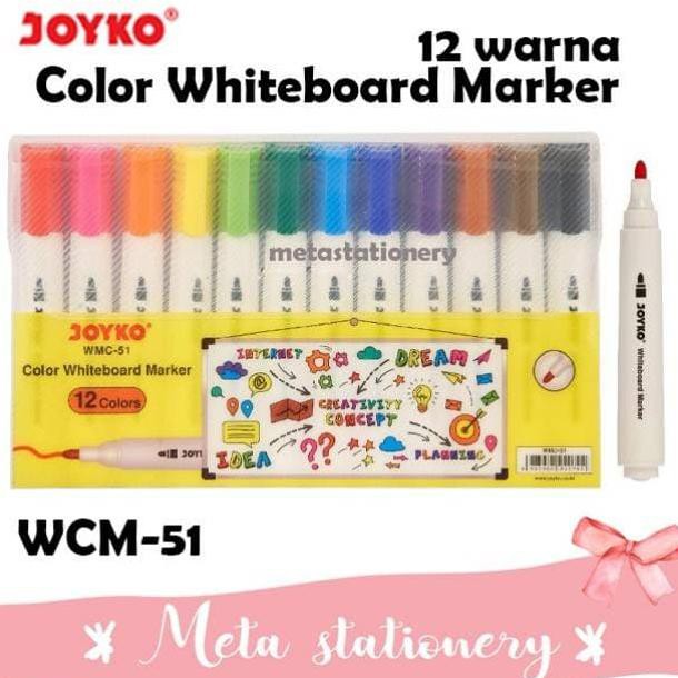 

Cuci Gudang Awal Tahun Color Whiteboard Marker / Spidol Jumbo Joyko Set 12 Warna WMC-51 Diskon