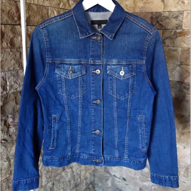 Uniqlo Jaket Jeans Denim Original Branded Second Preloved Bekas
