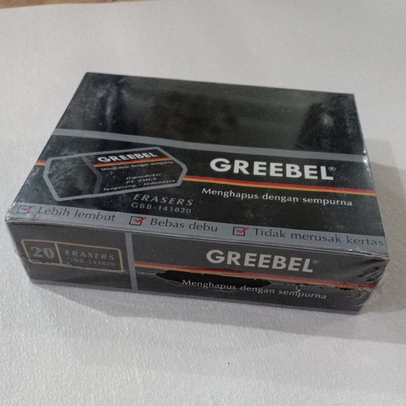 

Penghapus Greebel GBB-141820 Perbox@20Pcs/ Eraser Greebel GBB-141820 Box@20Pcs
