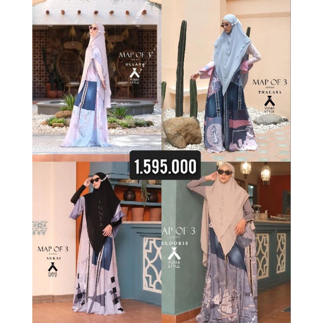 [YUNIA SYAR'I] GAMIS PREMIUM BRANDED " MAP OF 3 SERIES " by Yunia Syari