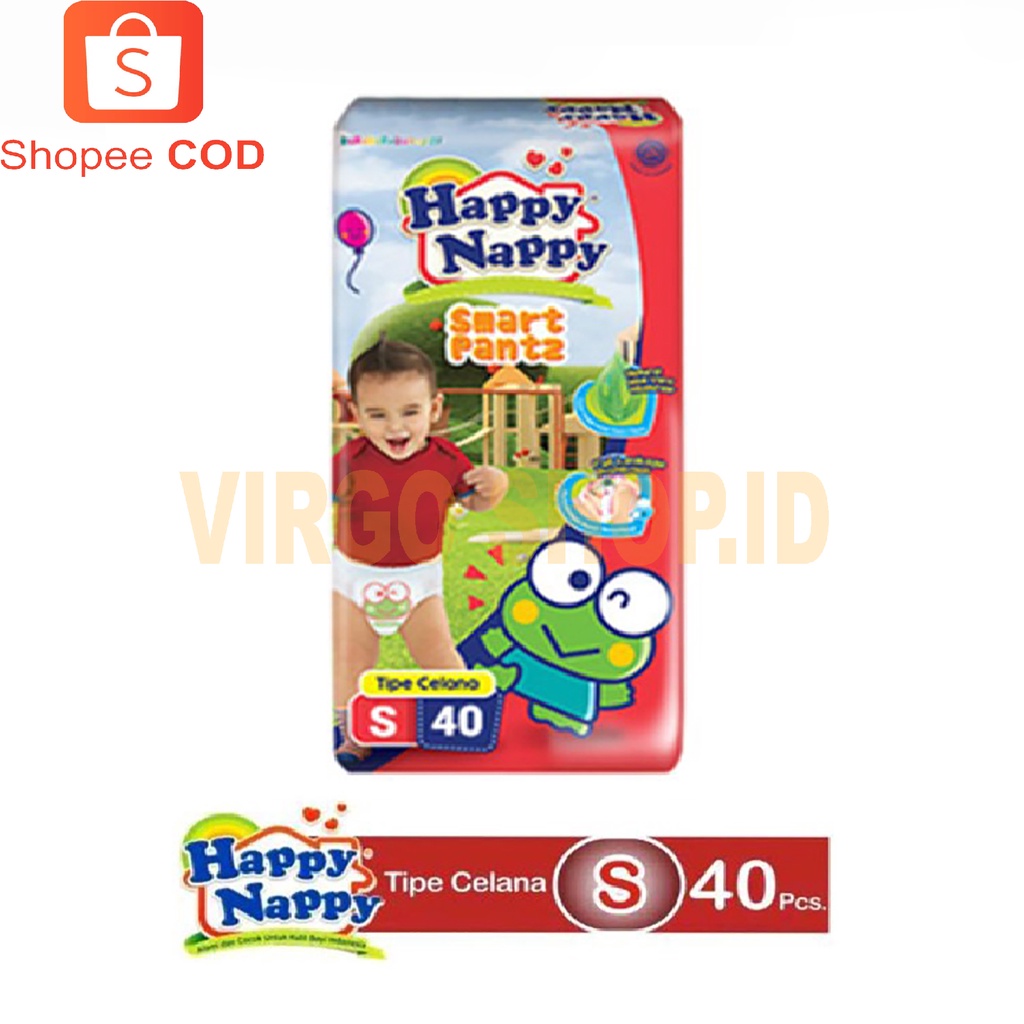 Popok Happy Nappy Smart Pantz S40 / M34 / L30 Tipe Celana / Happy Nappy Smart Pantz / Celana S40 / M34 / L30 / XL26 / Baby Nappy / Popok / Popok Baby Nappy / Popok Pampers