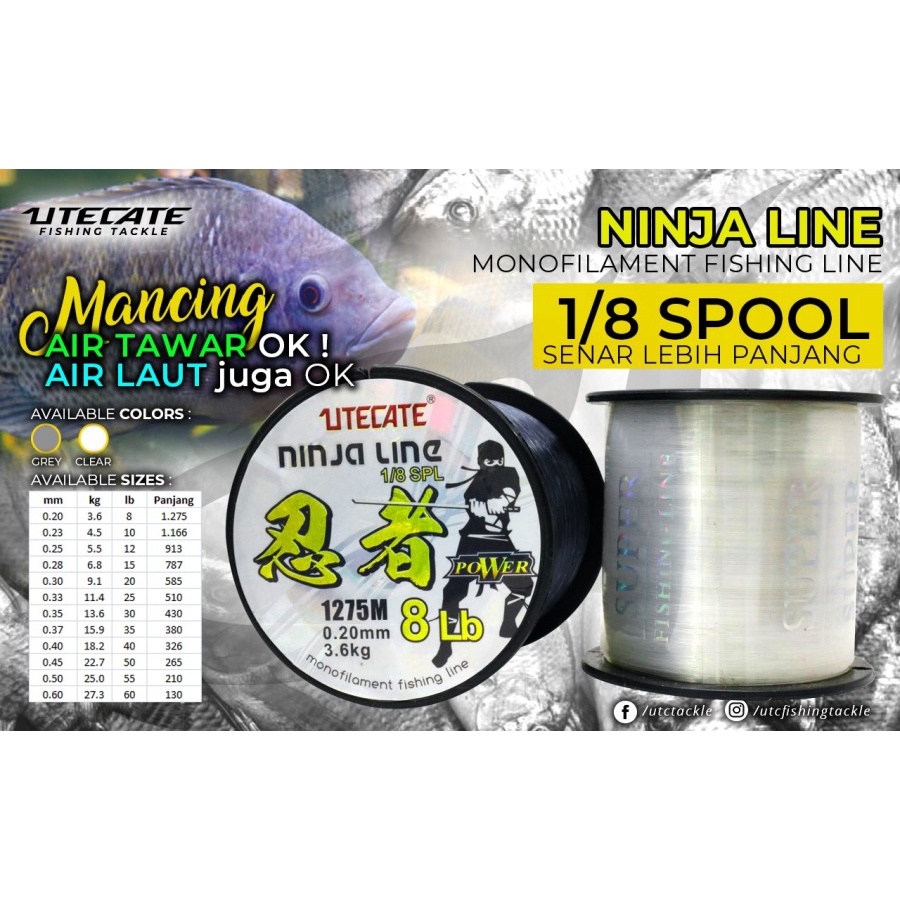 Senar Pancing Monofilament UTC Ninja Line