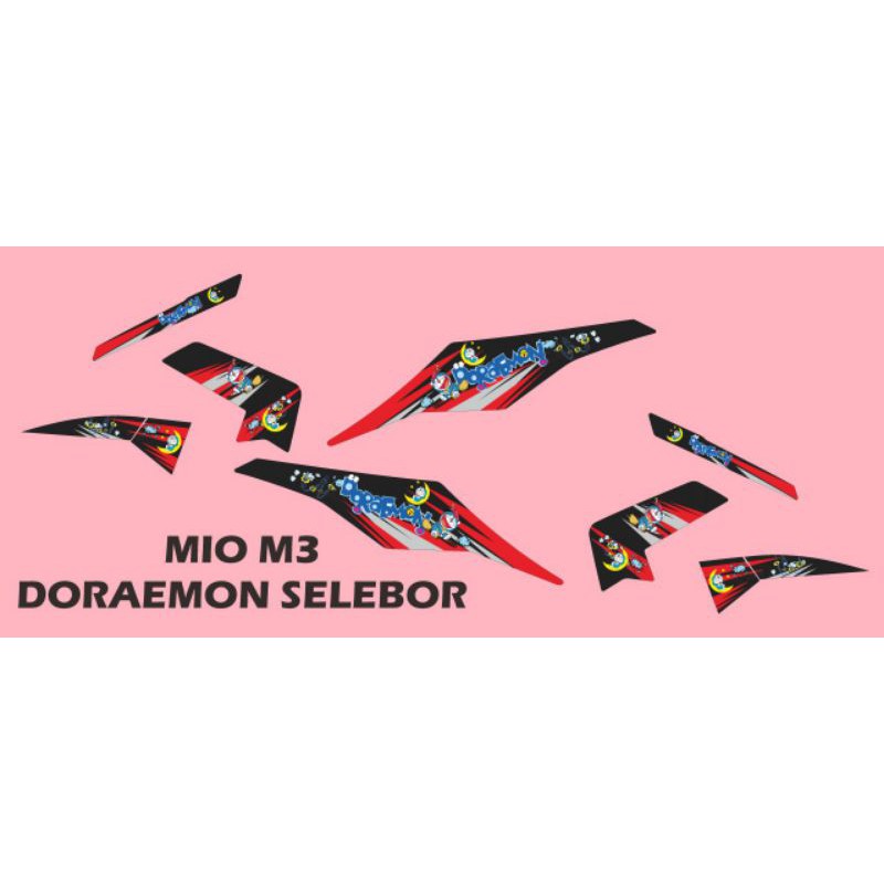 STIKER STRIPING MOTOR MIO M3 DORAEMON SELEBOR