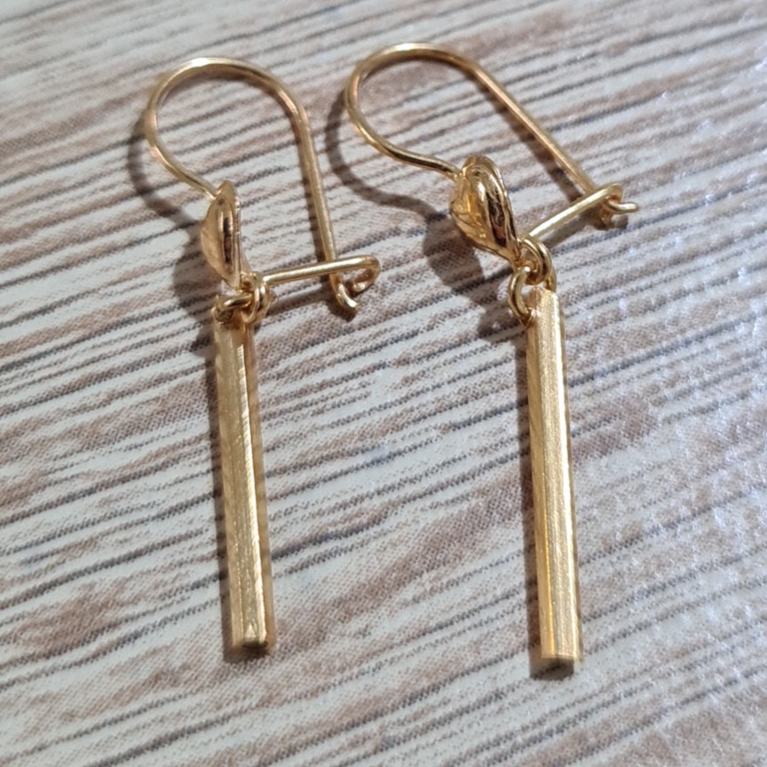 Anting Kait Emas Muda Bandul Bambu Setengah Gram