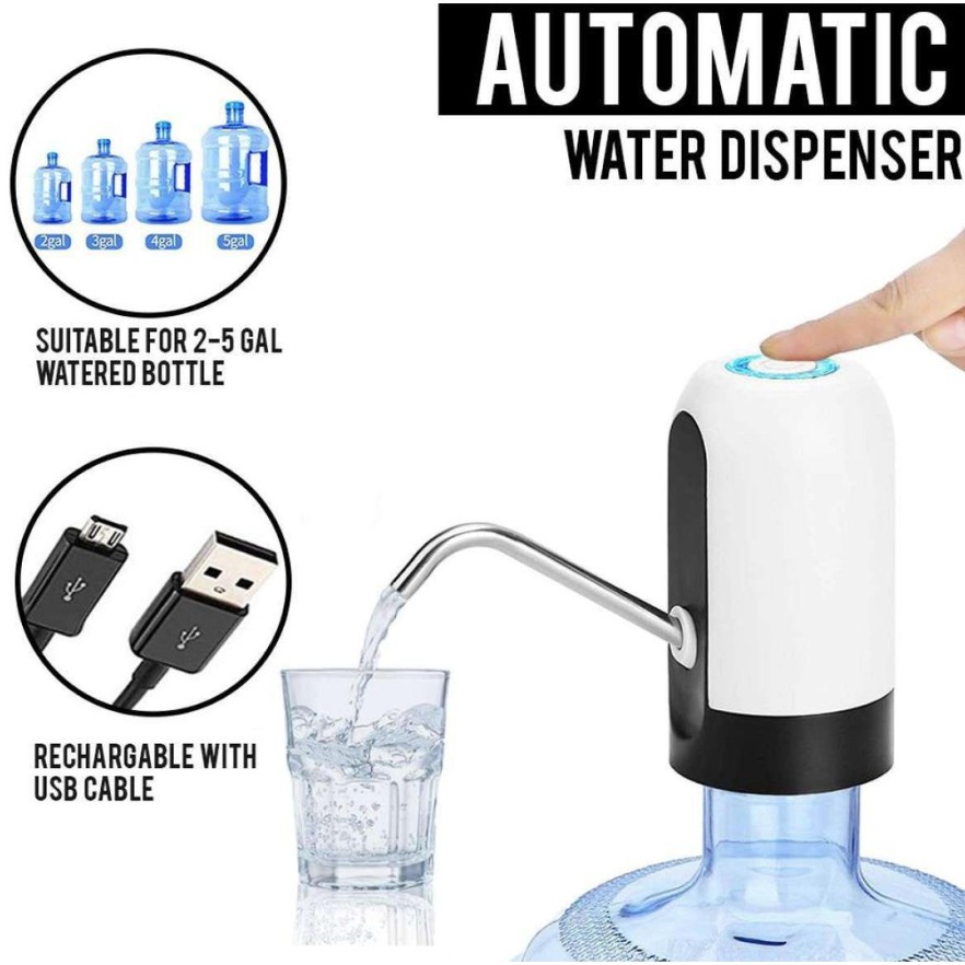 Automatic Water Dispenser Usb LED Recharge Pompa galon elektrik Pump Mudah Dipakai Simple Modern