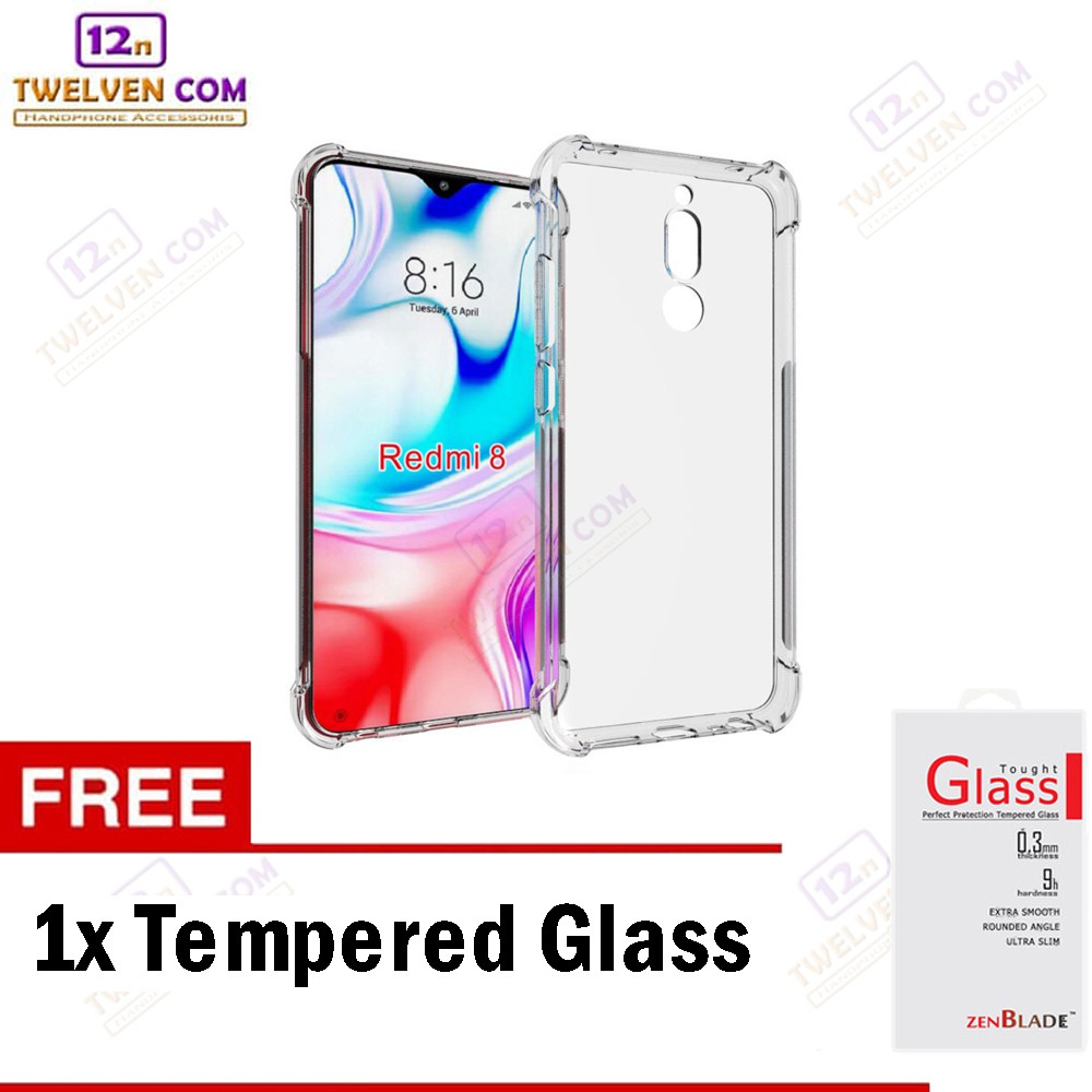 Anti Shock Anti Crack Softcase Casing for Xiaomi Redmi 8a Pro - Free Tempered Glass