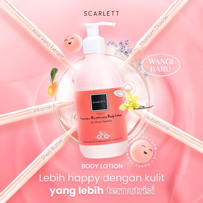 SCARLETT HAPPY SERIES - Scarlet Whitening Original BPOM - Shower / Body Scrub / Serum / Cream / Lotion