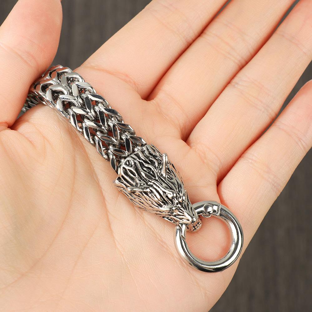 Gelang Kepala Fenrir Nanas Fashion Rantai Dekorasi Gelang Stainless Steel