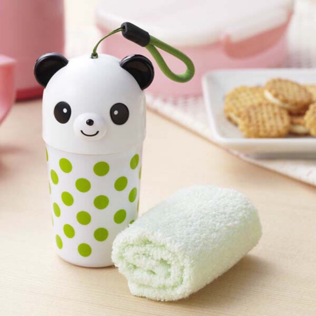 Panda towel with case / handuk bekal bentuk panda