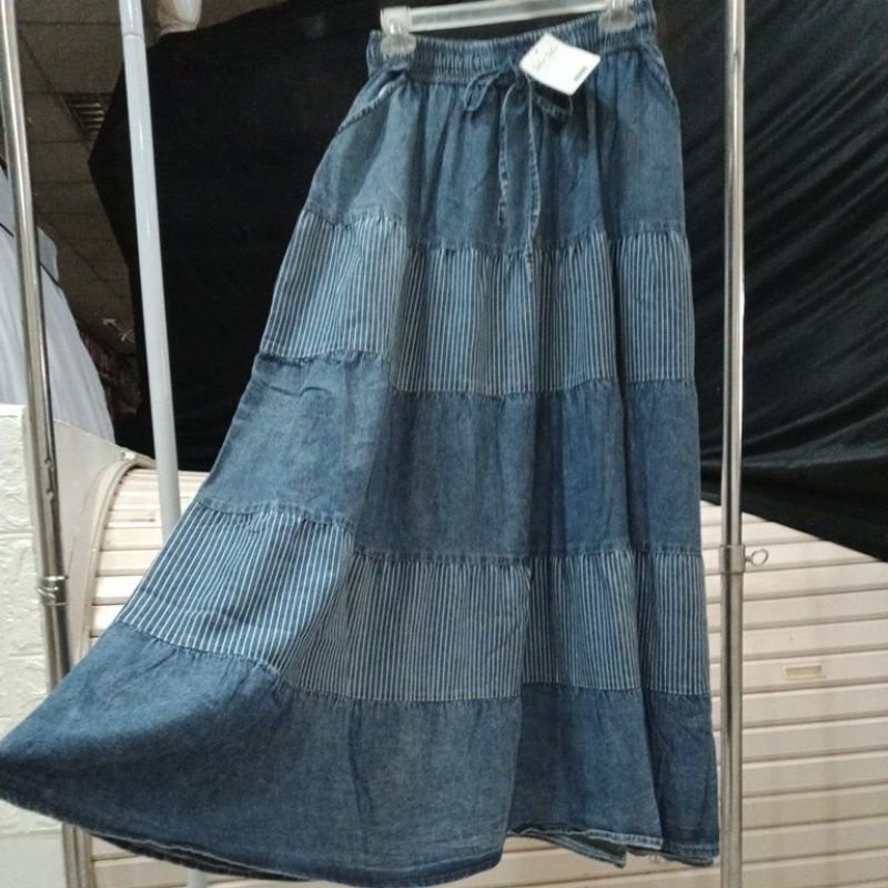 rok jeans payung kombinasi