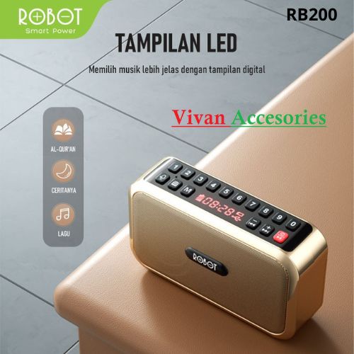 ROBOT RB200 Portable Speaker Bluetooth Alquran numerik dan layar LED