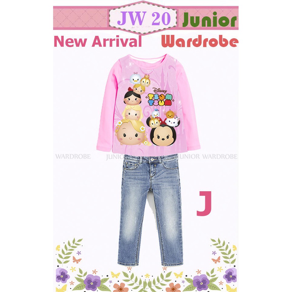 SETELAN FASHION MERK JW 20 J MOTIF DISNEY TSUM TSUM  MURAH