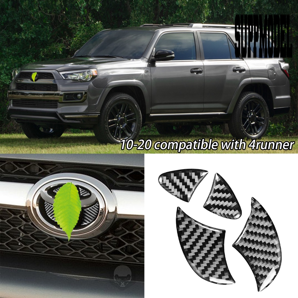 4pcs Stiker Logo Toyota 4Runner 2010-2020 Bahan Karbon Fiber Anti Gores