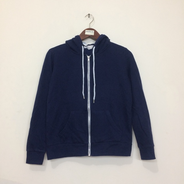 Sweater Zipper Hoodie Forever 21 Woman Biru